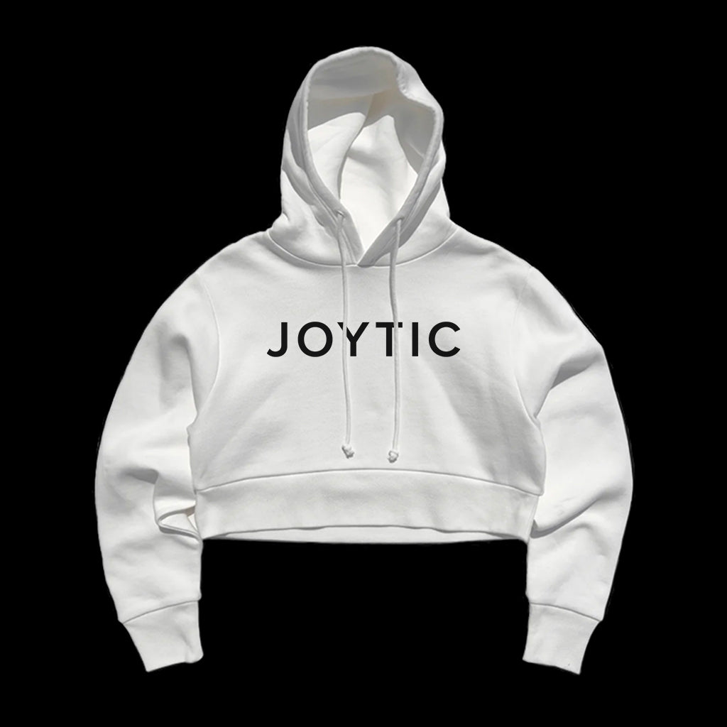 JOYTIC WOMENSWEAR TEXT CROPPED HOODIE (BLACK)