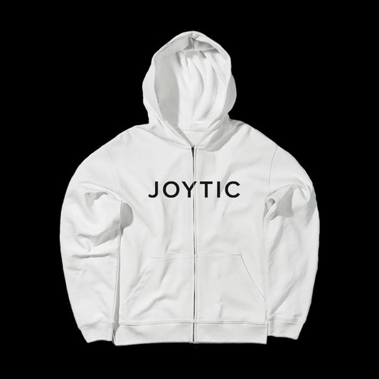 JOYTIC TEXT ZIP-UP (WHITE)